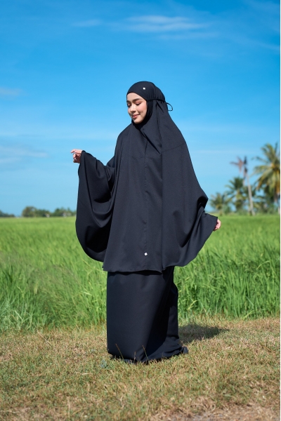 Telekung Tyara Hilal Black